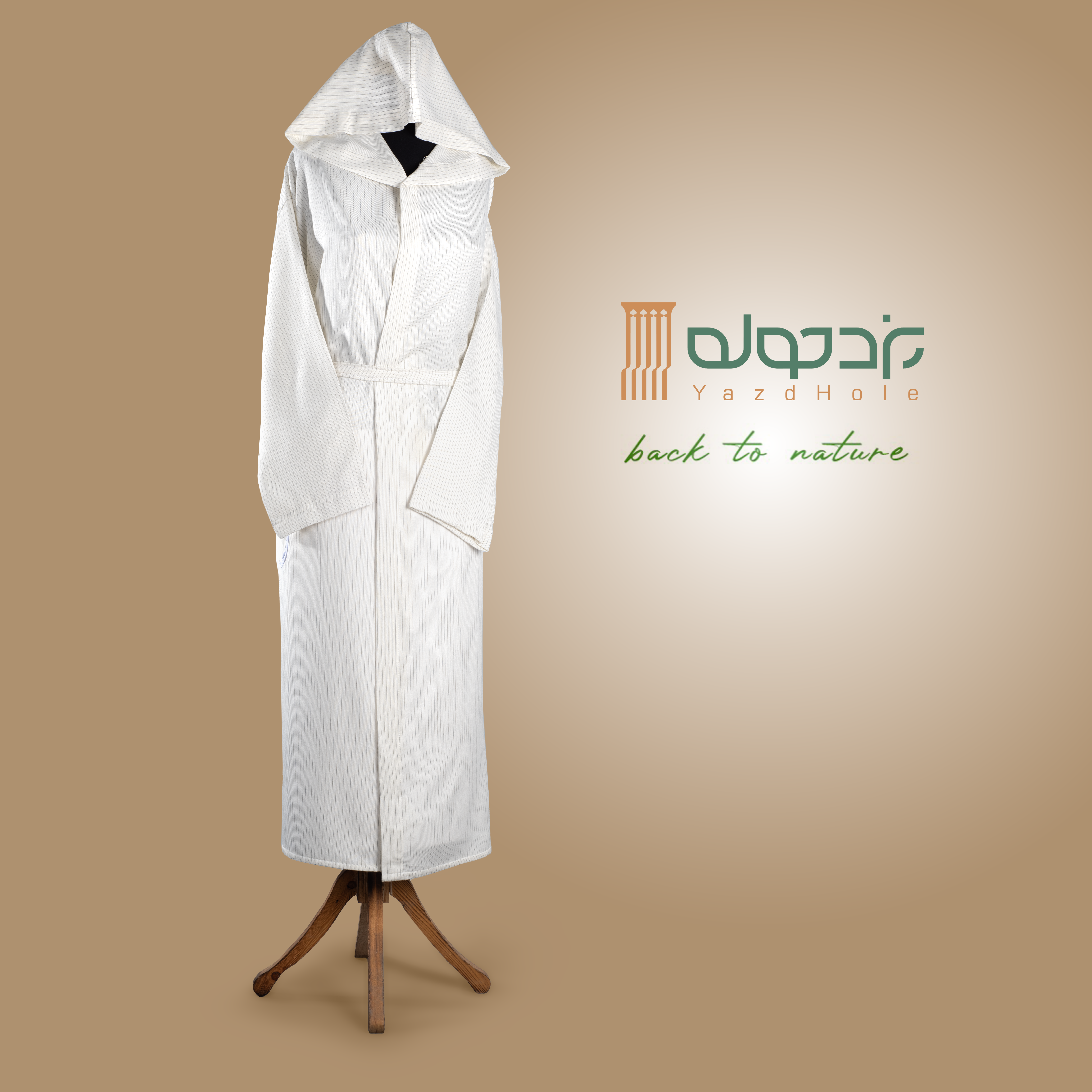 حوله تنپوش نخی سنتی یزدی طرح دیپلمات سفید (صادراتی)