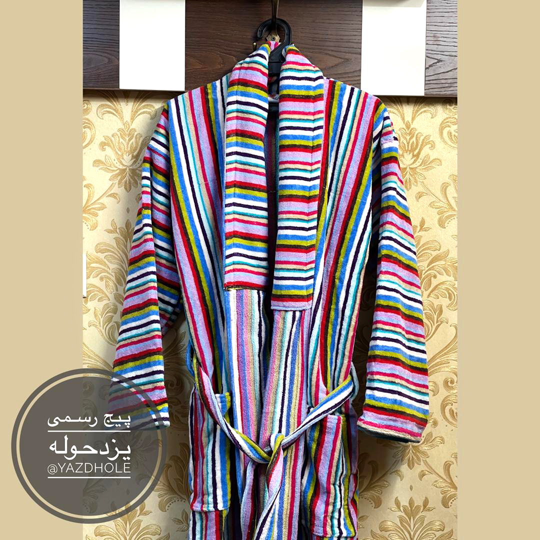 حوله‌ تنپوش نخ رنگی یقه زبرا
