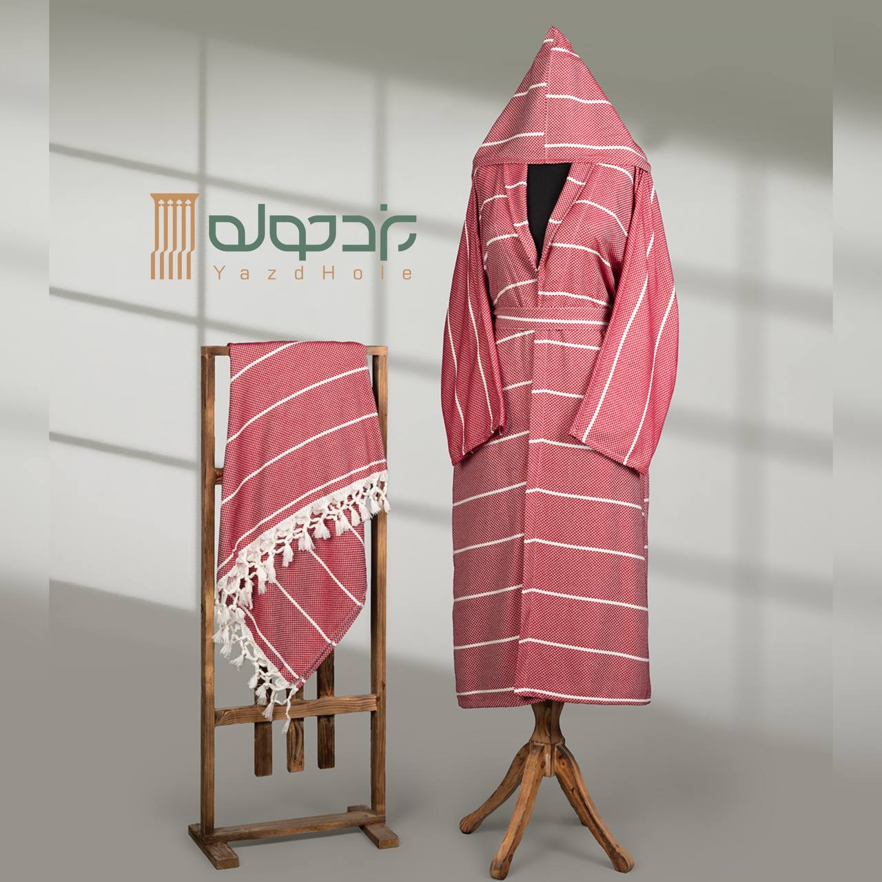 حوله تنپوش نخی سنتی بافت وافلی حیات زرشکی