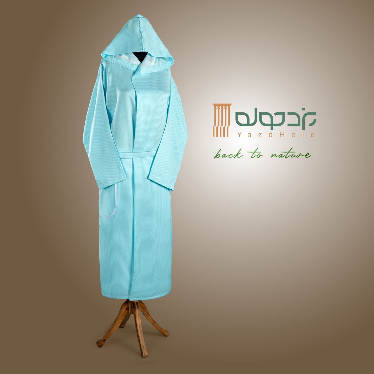 حوله تنپوش نخی سنتی یزدی طرح دیپلمات آبی فیروزه ای (صادراتی)