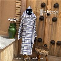 حوله تنپوش نخی سنتی یزدی کودک طرح آیهان گلدوزی شده رنگ سورمه ای