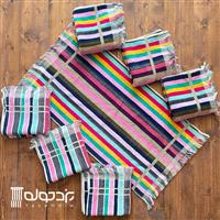حوله دستی رنگین کمان مخمل لوکس ( ریشه دار)