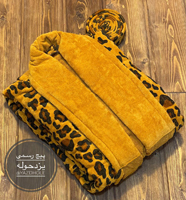 حوله تنپوش طرح پلنگی یقه ساده