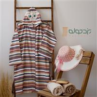 حوله تنپوش نخی سنتی یزدی کودک طرح سلین گلدوزی شده رنگ زرشکی 